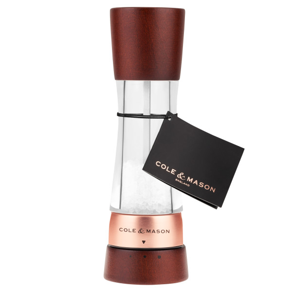 COLE & MASON Мелничка за сол “DERWENT CHESTNUT ROSE GOLD“ - 19 см. - с механизъм за прецизност - цвят орех / розово злато