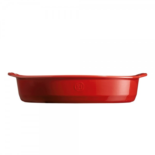 EMILE HENRY Керамична овална форма за печене "LARGE OVAL OVEN DISH" - 41,5 х 26,5 см - цвят червен