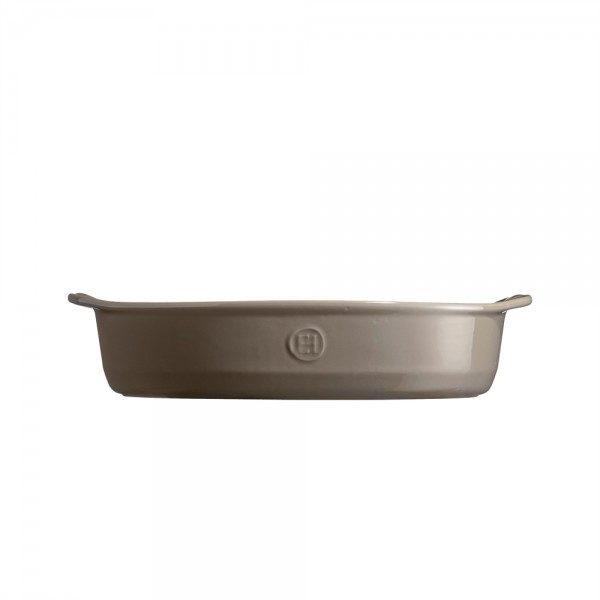 EMILE HENRY Керамична тава "OVAL OVEN DISH" - 35х22,5 см - цвят сиво-бежов