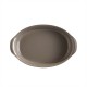 EMILE HENRY Керамична тава "OVAL OVEN DISH" - 35х22,5 см - цвят сиво-бежов
