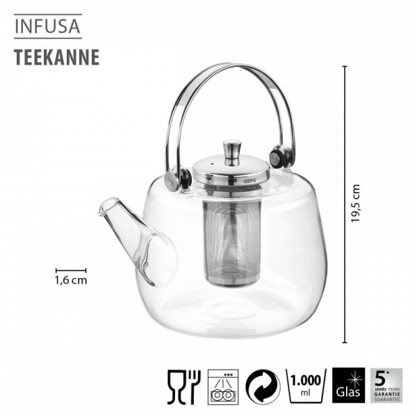 GEFU Кана за чай с инфузер INFUSA - 1л.