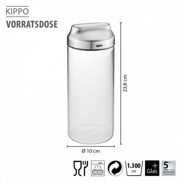 GEFU Стъклен канистер “KIPPO“ - 1300 мл.