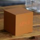 GINGKO Часовник с термометър “CUBE“ - цвят мед с червени цифри