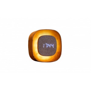 GINGKO Квадратен часовник/будилник и смарт лампа “Lumos“ - бял ясен
