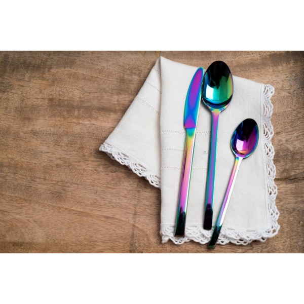 HERDMAR Комплект прибори за хранене “SPIGA“- 36 части - Rainbow / дъга / - PVD покритие