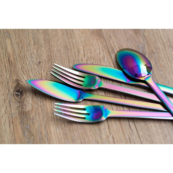 HERDMAR Комплект прибори за хранене “SPIGA“- 36 части - Rainbow / дъга / - PVD покритие