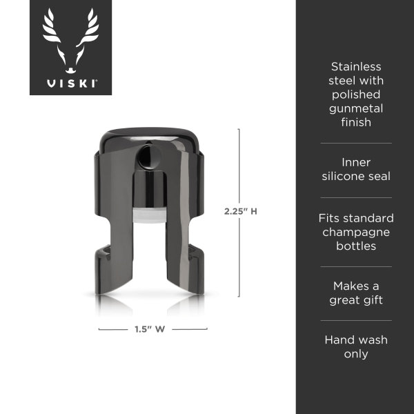 VISKI Тапа за шампанско “Polished GunMetal“