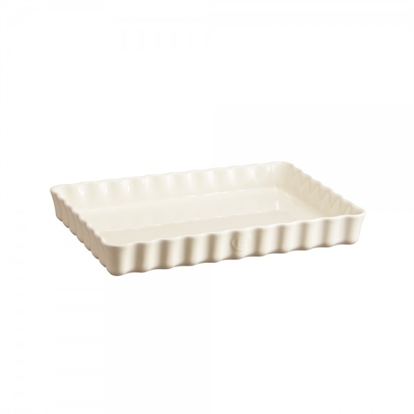 EMILE HENRY Керамична форма за тарт "DEEP RECTANGULAR TART DISH" - цвят екрю