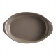 EMILE HENRY Керамична овална форма за печене "LARGE OVAL OVEN DISH" - 41,5 х 26,5 см - цвят сиво-бежов