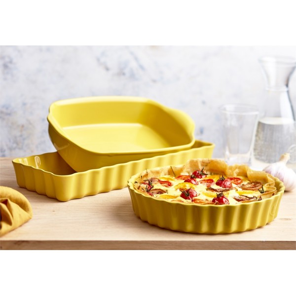 EMILE HENRY Керамична тава "SQUARE OVEN DISH"- 22х22см - цвят жълт