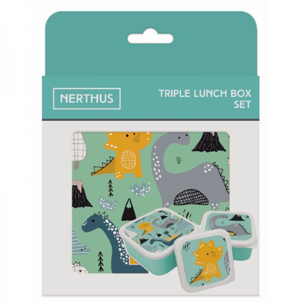 Nerthus Сет от 3 бр. детски кутии за храна “ДИНОЗАВРИ“