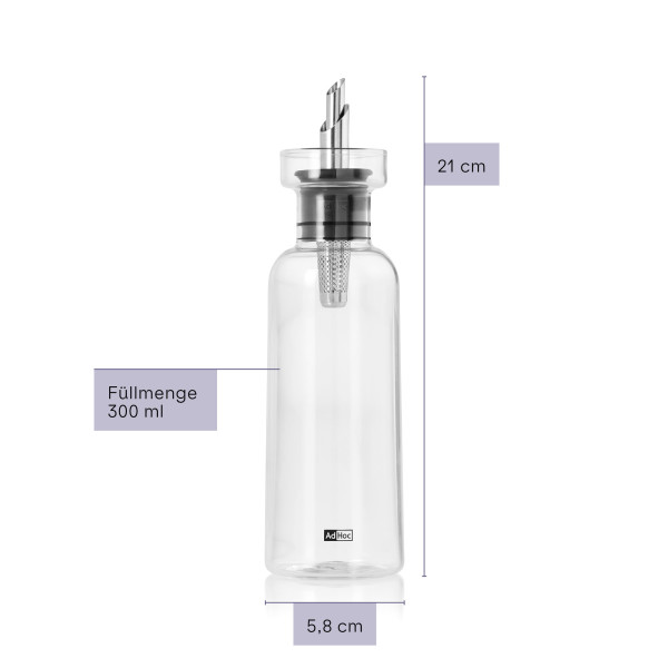 AdHoc Комплект за олио и оцет с дървена поставка AromaPour