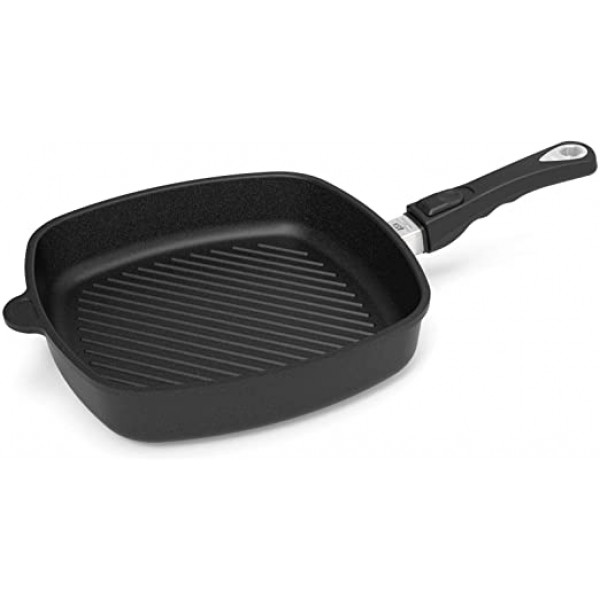 AMT Gastroguss Тиган грил индукционен - 28 х 28 см, височина 5 см, с мобилна дръжка