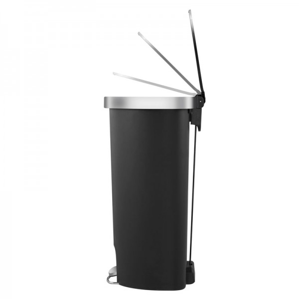 EKO Полукръгъл кош за отпадъци “HANA“ - черен - 55 л. - с вградени колела