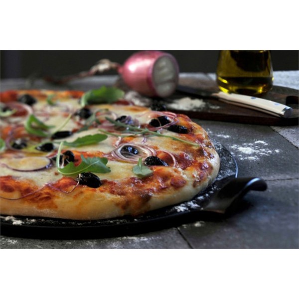 EMILE HENRY Керамична плоча за пица "SMOOTH PIZZA STONE" - Ø 36,5 см - цвят черен