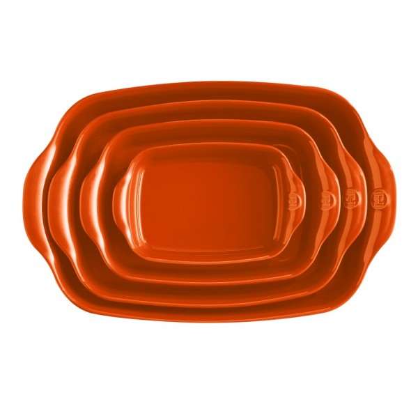 EMILE HENRY Керамична тава " SMALL RECTANGULAR OVEN DISH"- 30х19 см - цвят оранжев