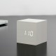 GINGKO Часовник/термометър “CUBE“ - бяло дърво с бели цифри