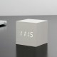 GINGKO Часовник/термометър “CUBE“ - бяло дърво с бели цифри