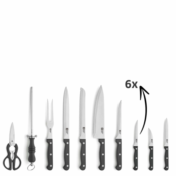 Richardson Sheffield Комплект ножове ARTISAN 15 бр. в дървен блок - черен