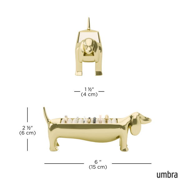 UMBRA Поставка за пръстени “DACHSIE“ - дакел - цвят месинг