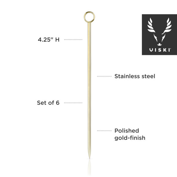 VISKI Коктейлни клечки 6бр. “Gold“