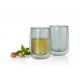 AdHoc Комплект от 2 бр. двустенни чаши DUO GLASS,400 мл. - сиво стъкло