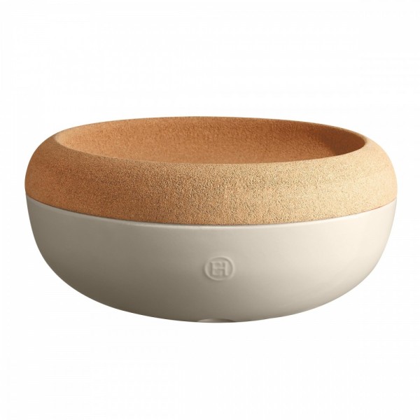 EMILE HENRY Керамична фруктиера с корков капак LARGE STORAGE BOWL, Ø 36 см - цвят екрю