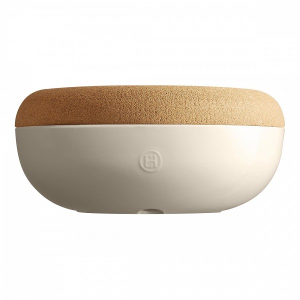 EMILE HENRY Керамична фруктиера с корков капак LARGE STORAGE BOWL, Ø 36 см - цвят екрю
