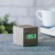 GINGKO Часовник с термометър “CUBE“ - дърво от ясен със зелени цифри