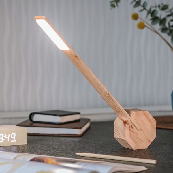 GINGKO Смарт лампа Octagon One - кленово дърво