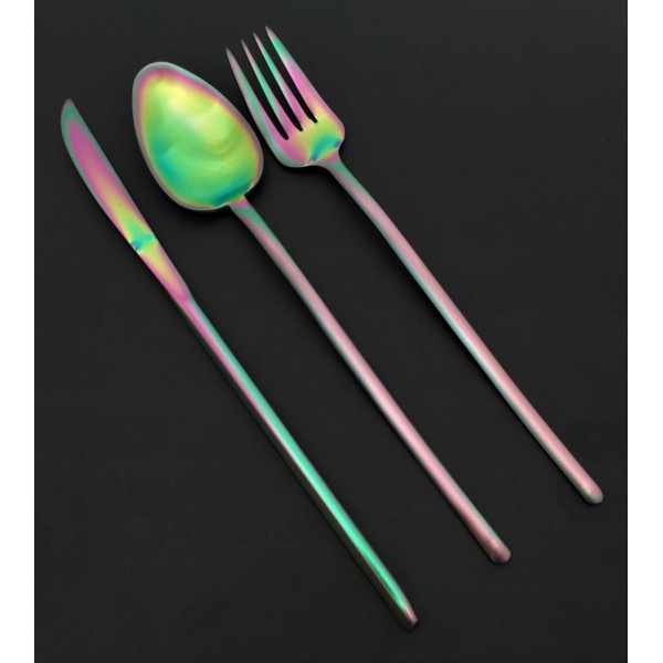 HERDMAR Комплект прибори за хранене “STICK“- 36 части - Rainbow / дъга / - PVD покритие