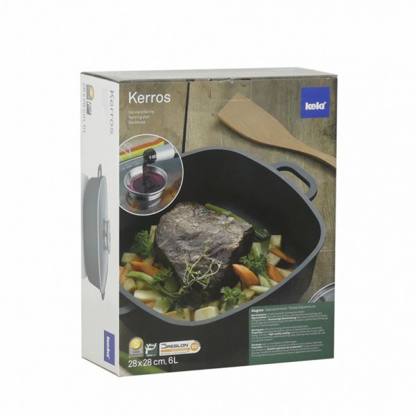KELA Квадратна тенджера със стъклен капак “Kerros“ - 28х28 см.