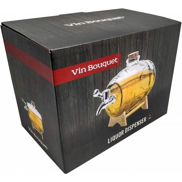 Vin Bouquet Стъклен диспенсер за алкохол - буре - 1 л.