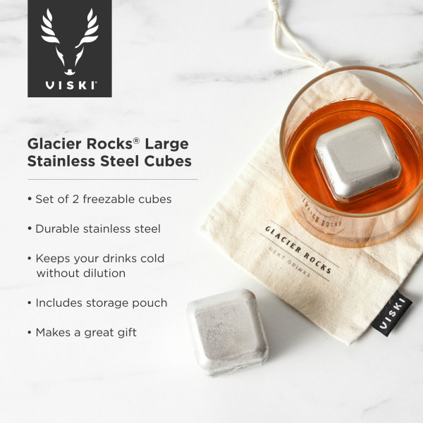 VISKI Стоманени охладители големи “Glacier Rocks XL Cube“ - 2бр.