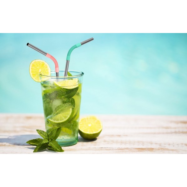 ASOBU Сламки за многократна употреба "ЕCO FRIENDLY REUSABLE STRAWS PS2"- цвят син/розов