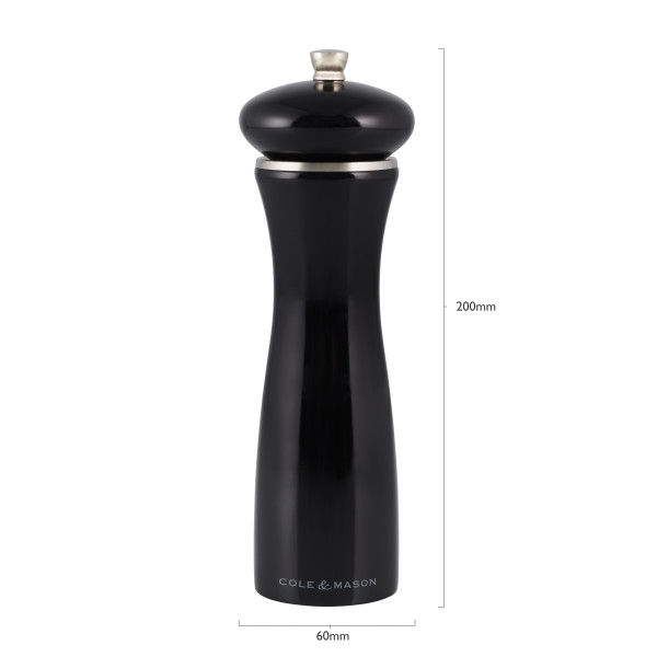COLE&MASON Мелничка за сол “SHERWOOD BLACK GLOSS“ - 20 см. - цвят черен