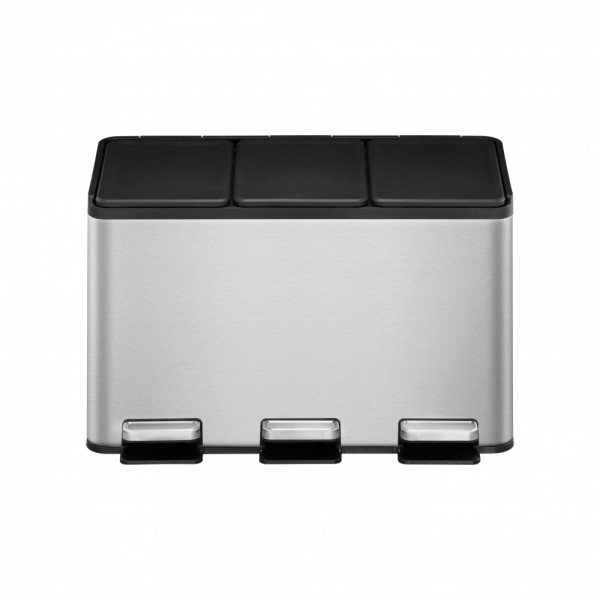 EKO Кош за разделно събиране с 2 педала “ESSENTIAL“ - 3 х 10 л. - хром мат