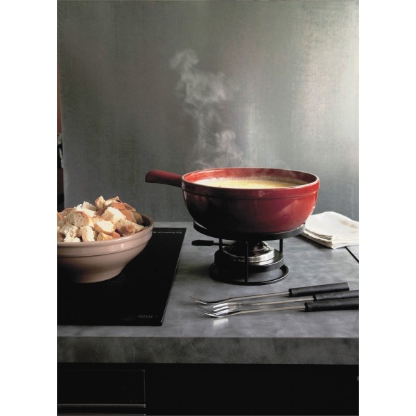 EMILE HENRY Керамичен сет за фондю "FONDUE SET" - 35 х 24 см - цвят червен