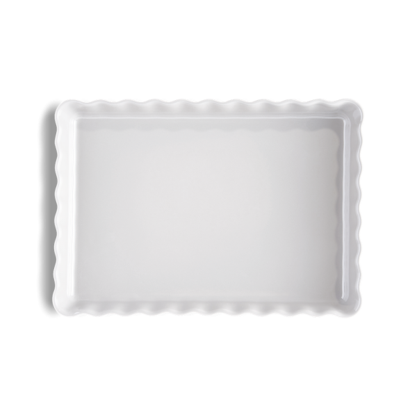 EMILE HENRY Керамична форма за тарт "DEEP RECTANGULAR TART DISH" - цвят бял