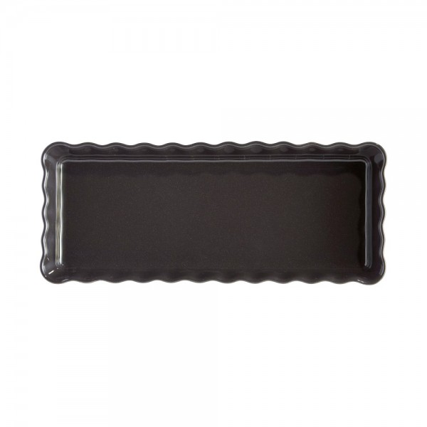 EMILE HENRY Керамична форма за тарт "SLIM RECTANGULAR TART DISH"- цвят черен
