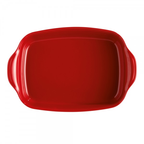 EMILE HENRY Керамична тава "LARGE RECTANGULAR OVEN DISH" - 42х28 см - цвят червен