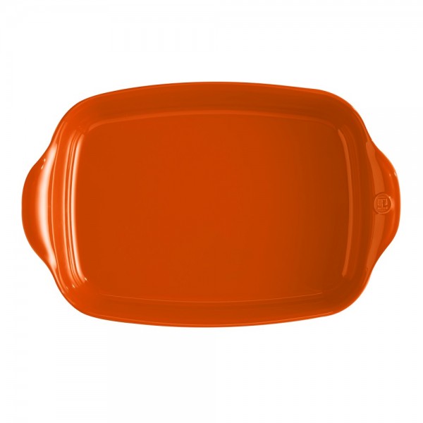 EMILE HENRY Керамична тава "LARGE RECTANGULAR OVEN DISH" - 42х28 см - цвят оранжев
