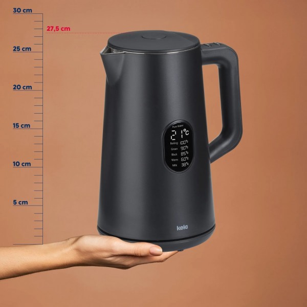 KELA Електрическа кана - Santos - 1,5 л., 1800 W - цвят черен