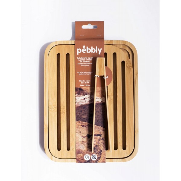PEBBLY Комплект бамбукова дъска и щипка