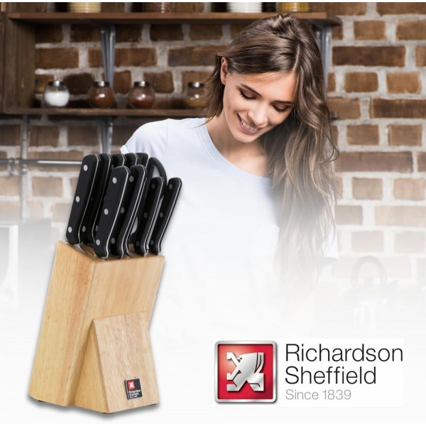 Richardson Sheffield Комплект ножове CUCINA 10 бр. в дървен блок