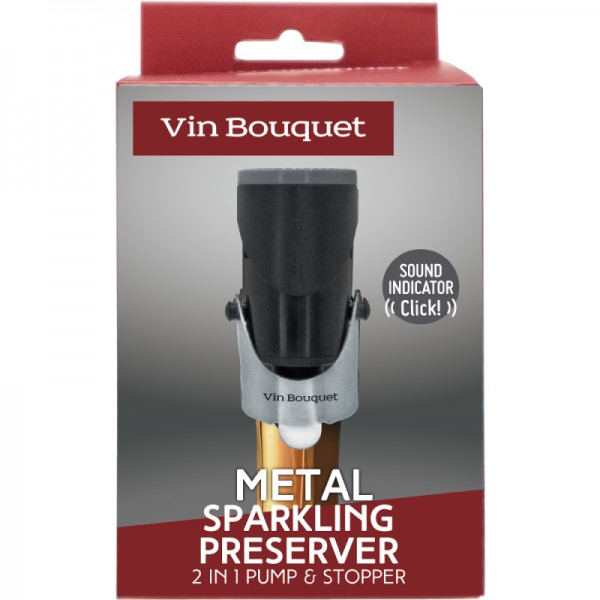 Vin Bouquet Метална тапа за шампанско с помпа и звуков индикатор - 2 IN 1