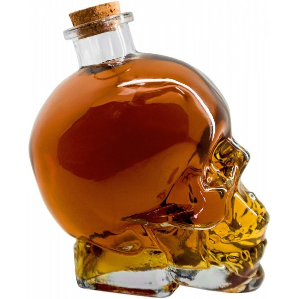 Vin Bouquet Стъклена бутилка за алкохол - череп - 0,750 л.
