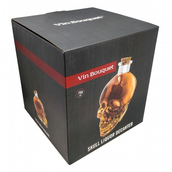Vin Bouquet Стъклена бутилка за алкохол - череп - 0,750 л.