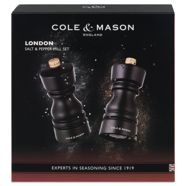 COLE & MASON Комплект мелнички за сол и пипер “LONDON“ - 13 см. - цвят тъмен шоколад
