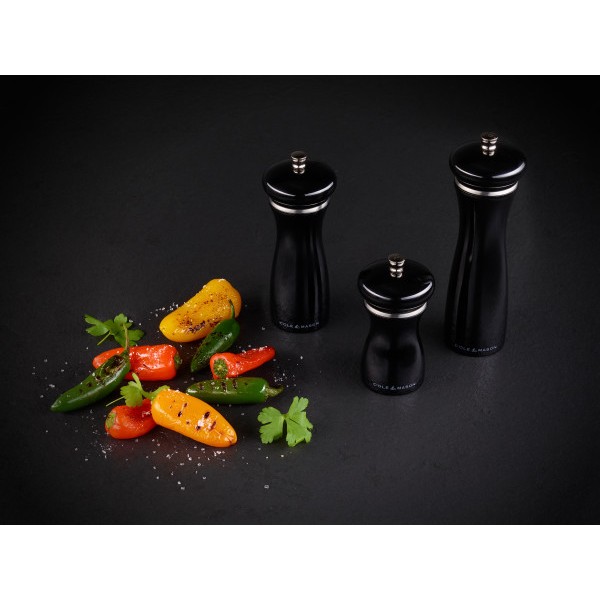 COLE&MASON Мелничка за сол “SHERWOOD BLACK GLOSS“ - 20 см. - цвят черен